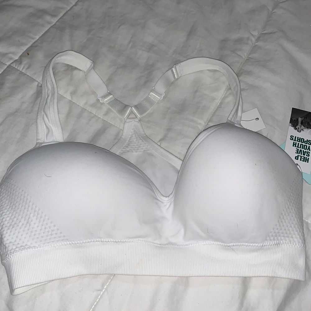DSG white sports bra